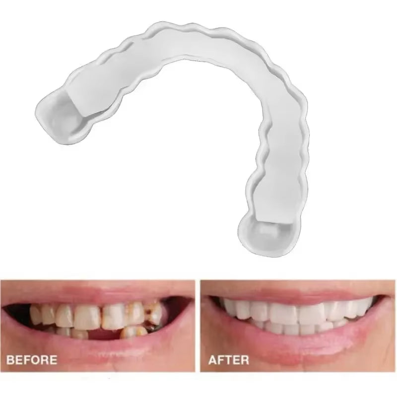 Upper Lower Fake Teeth Cover Perfect Bright Veneers Comfort Fit Flex Dentures Braces Whitening