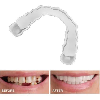 Upper Lower Fake Teeth Cover Perfect Bright Veneers Comfort Fit Flex Dentures Braces Whitening